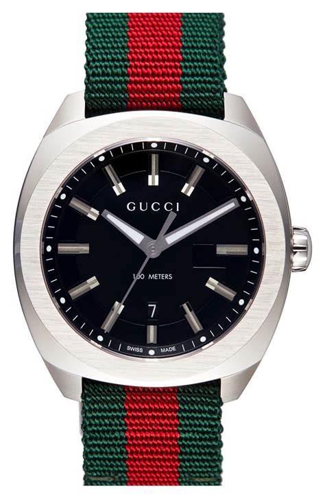 gucci women watch square stripe leather